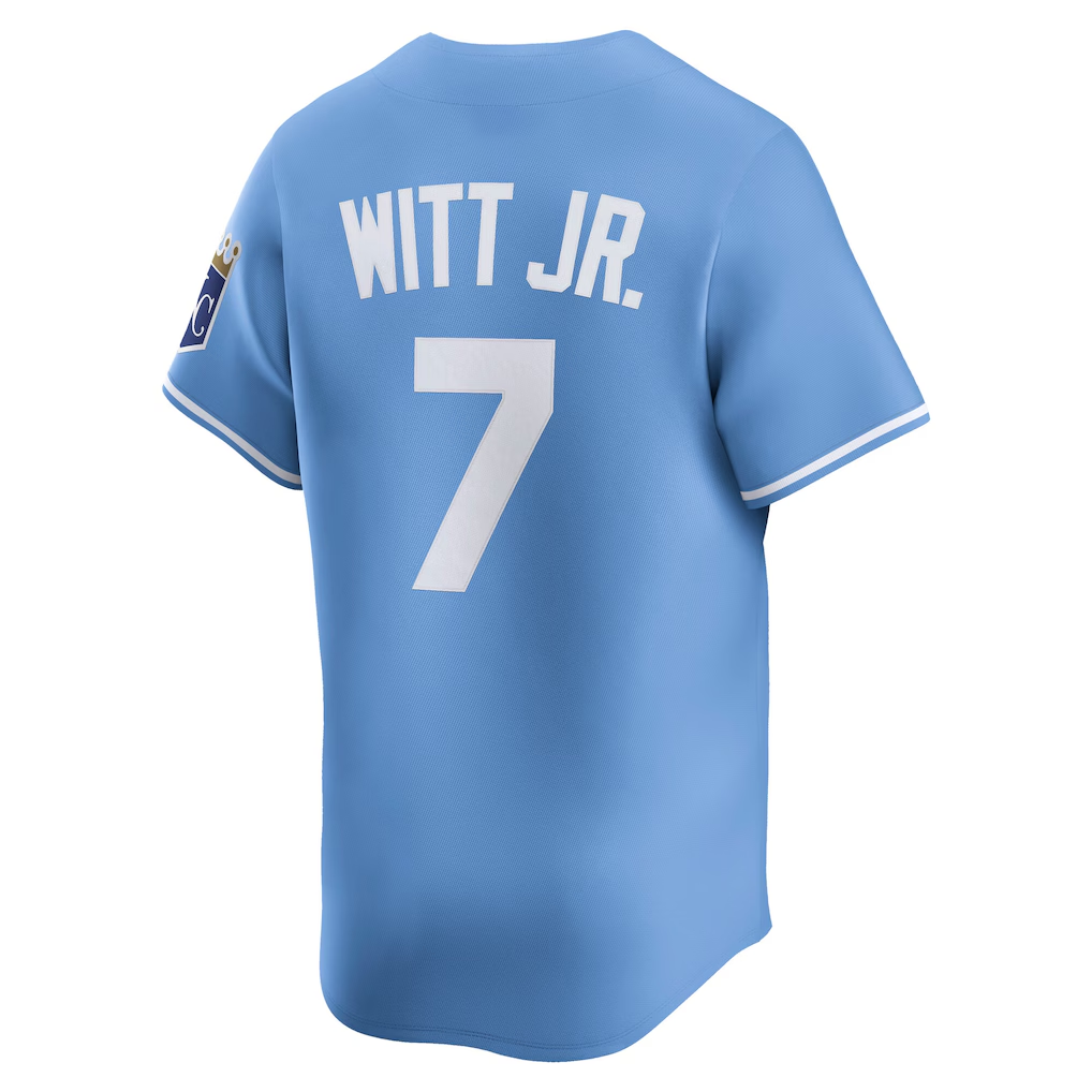 RONEY K.City Royals #7 Bobby Witt Jr. Light Blue Alternate Limited Player Stitched Jersey