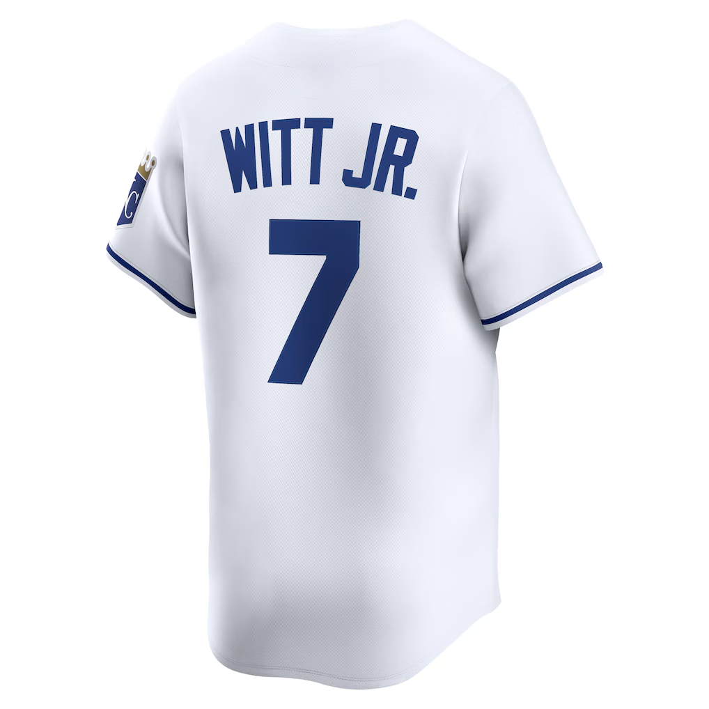 RONEY K.City Royals #7 Bobby Witt Jr. White Home Limited Player Stitched Jersey