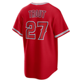 RONEY LA.Angels #27 Mike Trout Red Alternate Replica Stitched Jersey