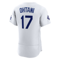 RONEY LA.Dodgers #17 Shohei Ohtani White Home Authentic Sponsor Patch Stitched Jersey