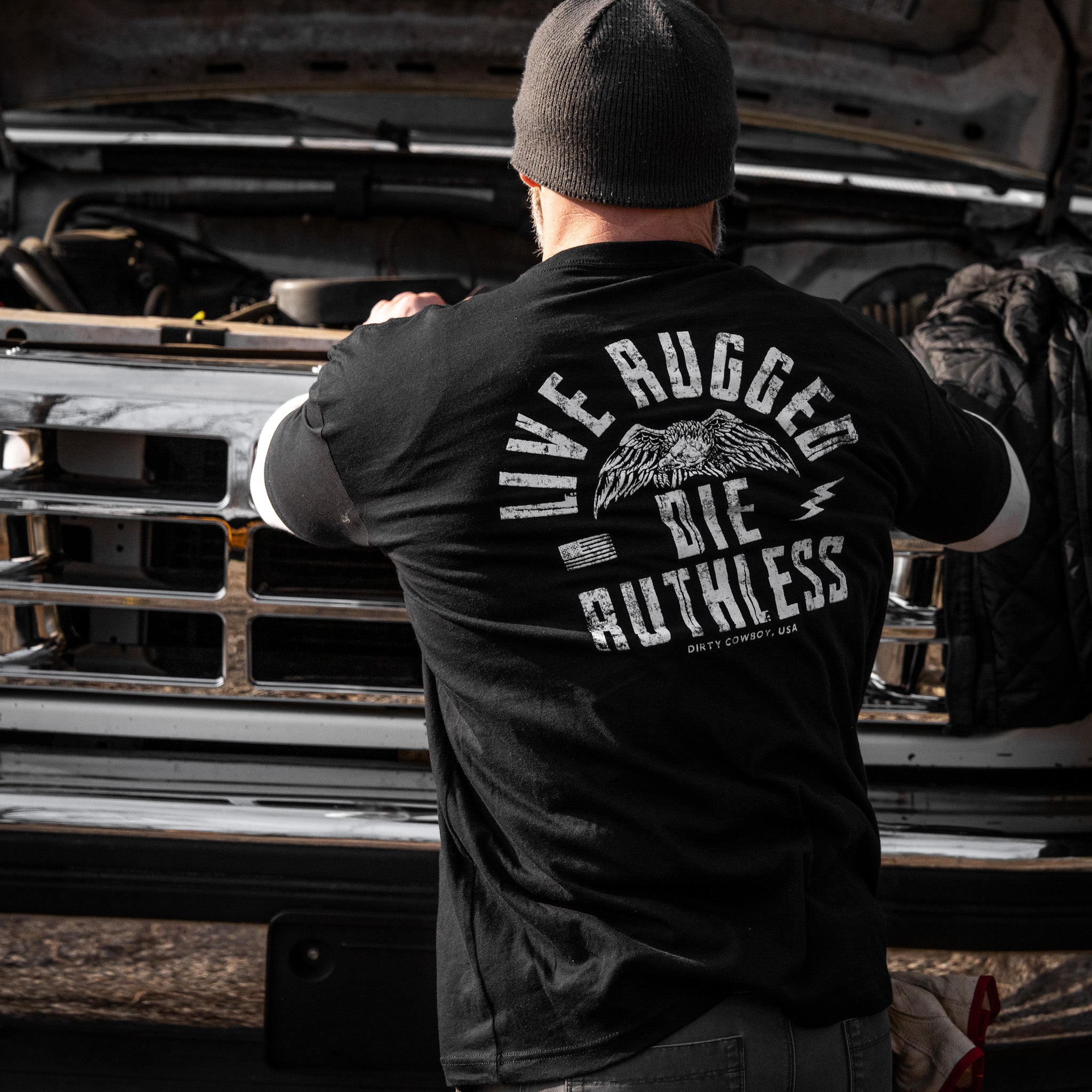 Live Rugged Die Ruthless Men's T-Shirt