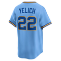 RONEY M.Brewers #22 Christian Yelich Powder Blue Cooperstown Collection Limited Stitched Jersey