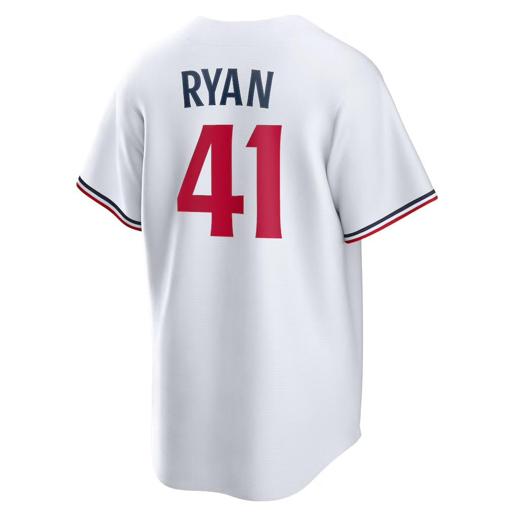 RONEY M.Twins #41 Joe Ryan White Home Replica Player Stitched Jersey