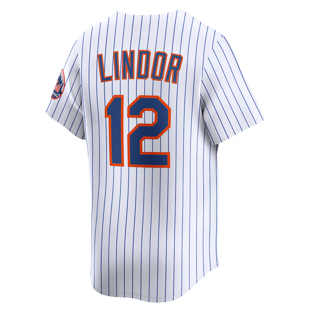 RONEY NY.Mets 312 Francisco Lindor White Home Limited Stitched Jersey