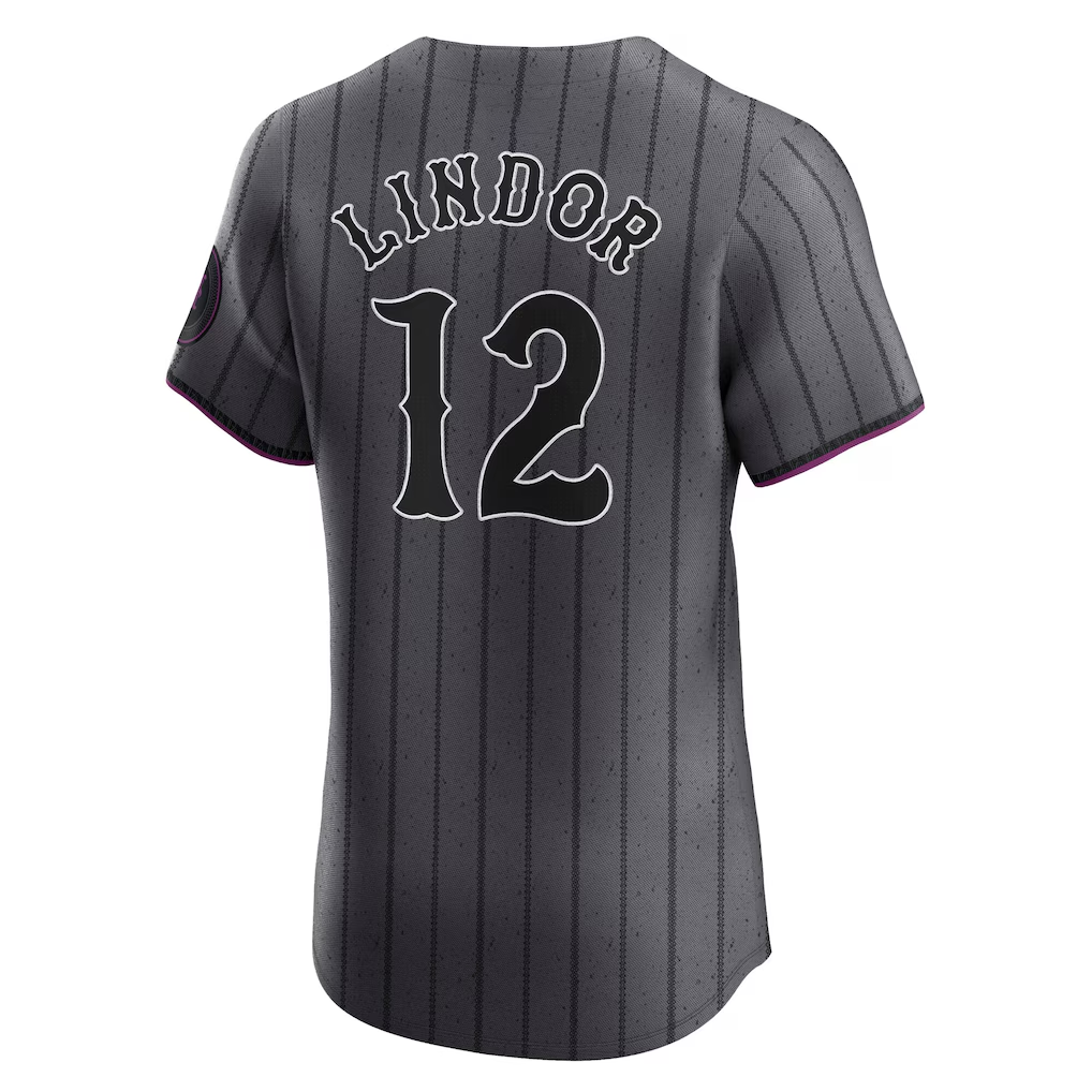 RONEY NY.Mets #12 Francisco Lindor Gray City Connect Elite Stitched Jersey