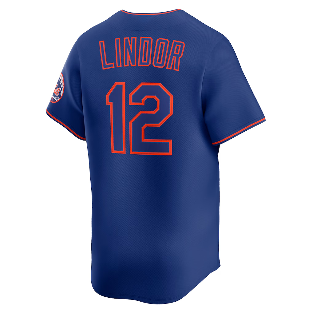 RONEY NY.Mets #12 Francisco Lindor Royal Alternate Limited Player Stitched Jersey