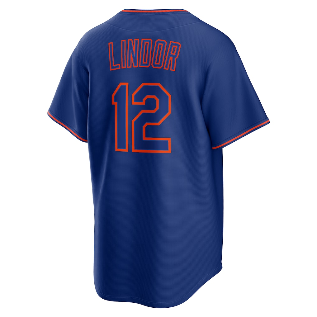RONEY NY.Mets #12 Francisco Lindor Royal Alternate Replica Player Stitched Jersey