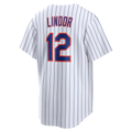 RONEY NY.Mets #12 Francisco Lindor White Home Replica Stitched Jersey