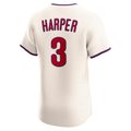 RONEY PH.Phillies #3 Bryce Harper Cream Alternate 2 Elite Stitched Jersey
