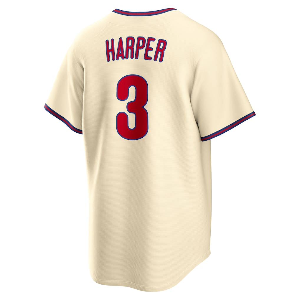 RONEY PH.Phillies #3 Bryce Harper Cream Alternate Replica Stitched Jersey