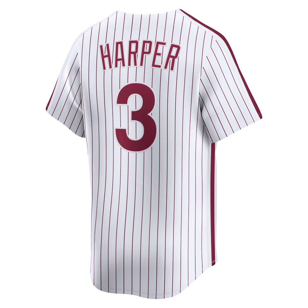RONEY PH.Phillies #3 Bryce Harper White Cooperstown Collection Limited Stitched Jersey