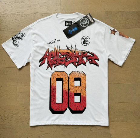 Cheap jerseys New Trendy H Hell Star Series Printed Double Yarn Pure Cotton Casual Unisex Summer Loose Short-Sleeve T-Shirt
