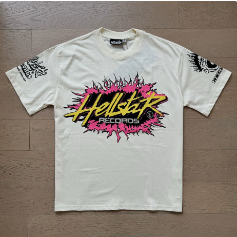 Cheap jerseys New Trendy H Hell Star Series Printed Double Yarn Pure Cotton Casual Unisex Summer Loose Short-Sleeve T-Shirt