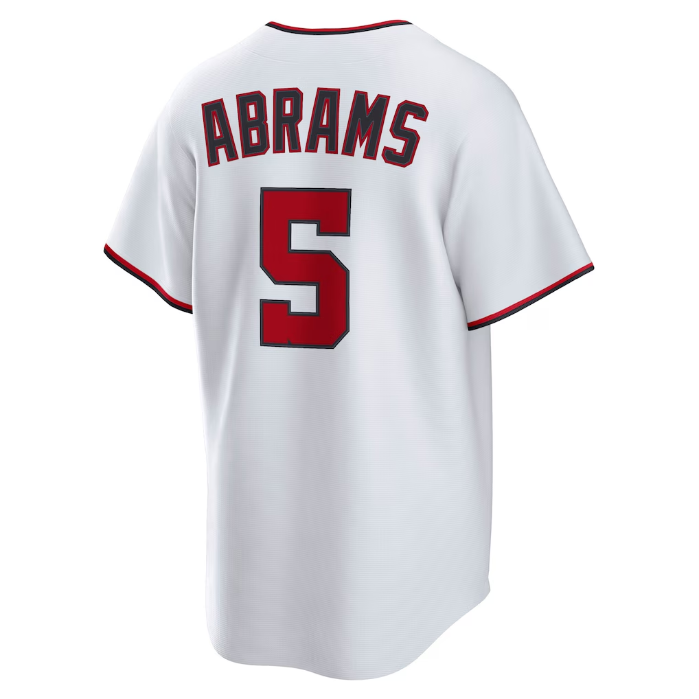 RONEY W.Nationals #5 CJ Abrams White Home Replica Stitched Jersey