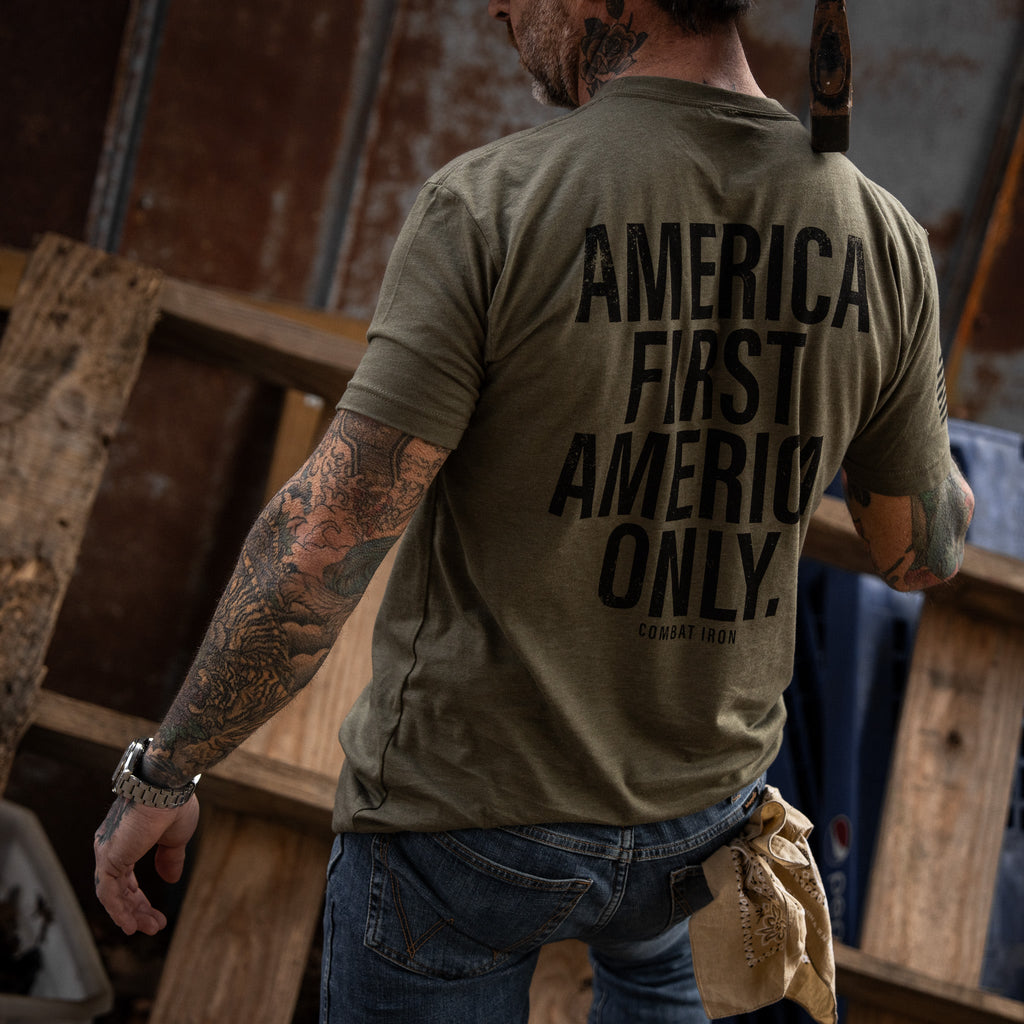 America First. American Only. Men's T-Shirt