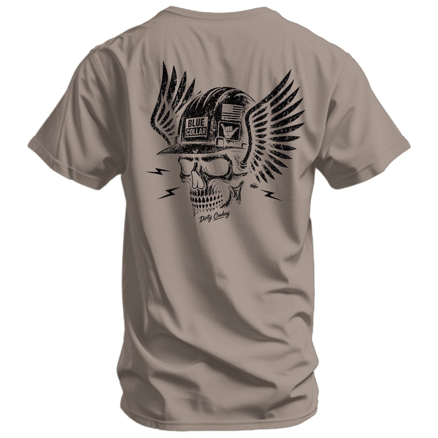 Crovyie cheap jerseys Ordering Blue Collar Skull Men's T-Shirt