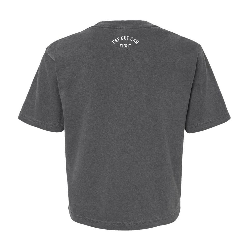 Fat But Can Fight Women's Crop Heavyweight Tee