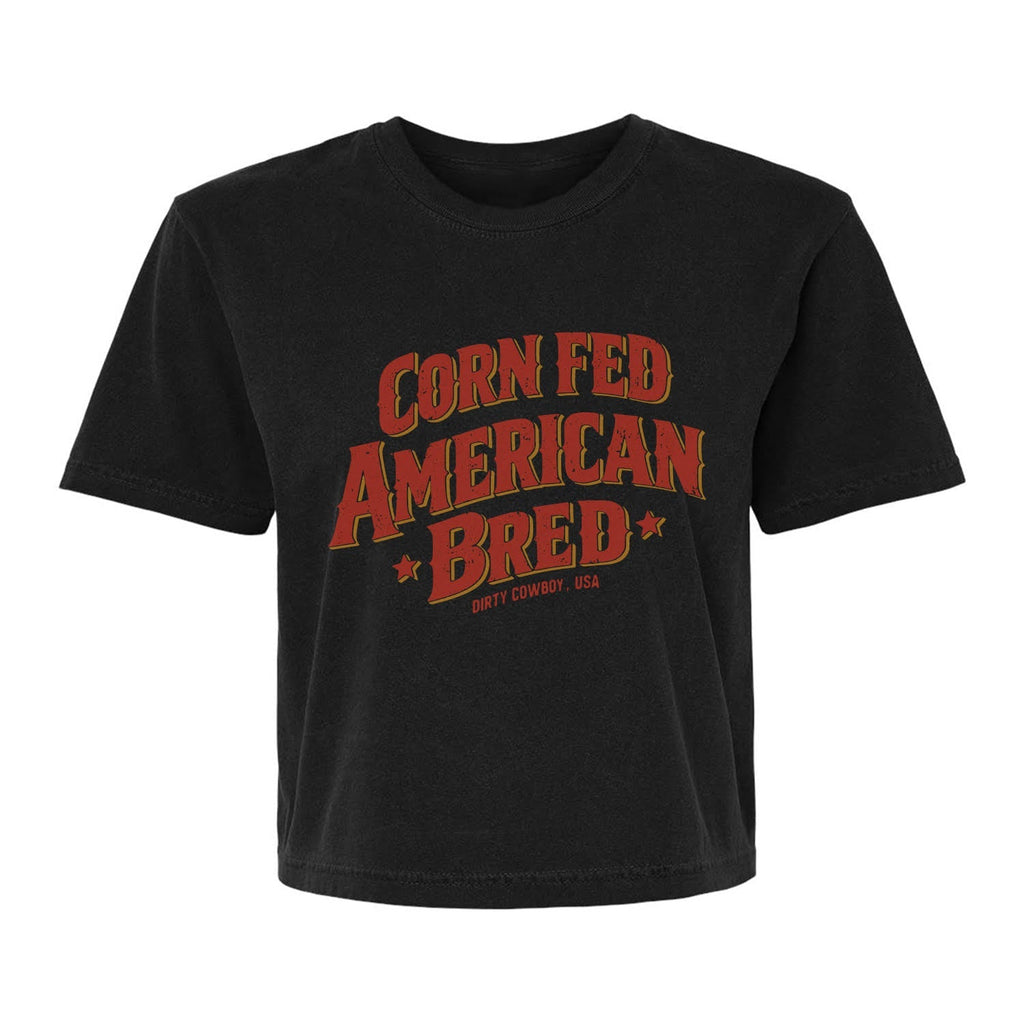 Corn Fed American Bred Women's Heavyweight Cropped T-Shirt