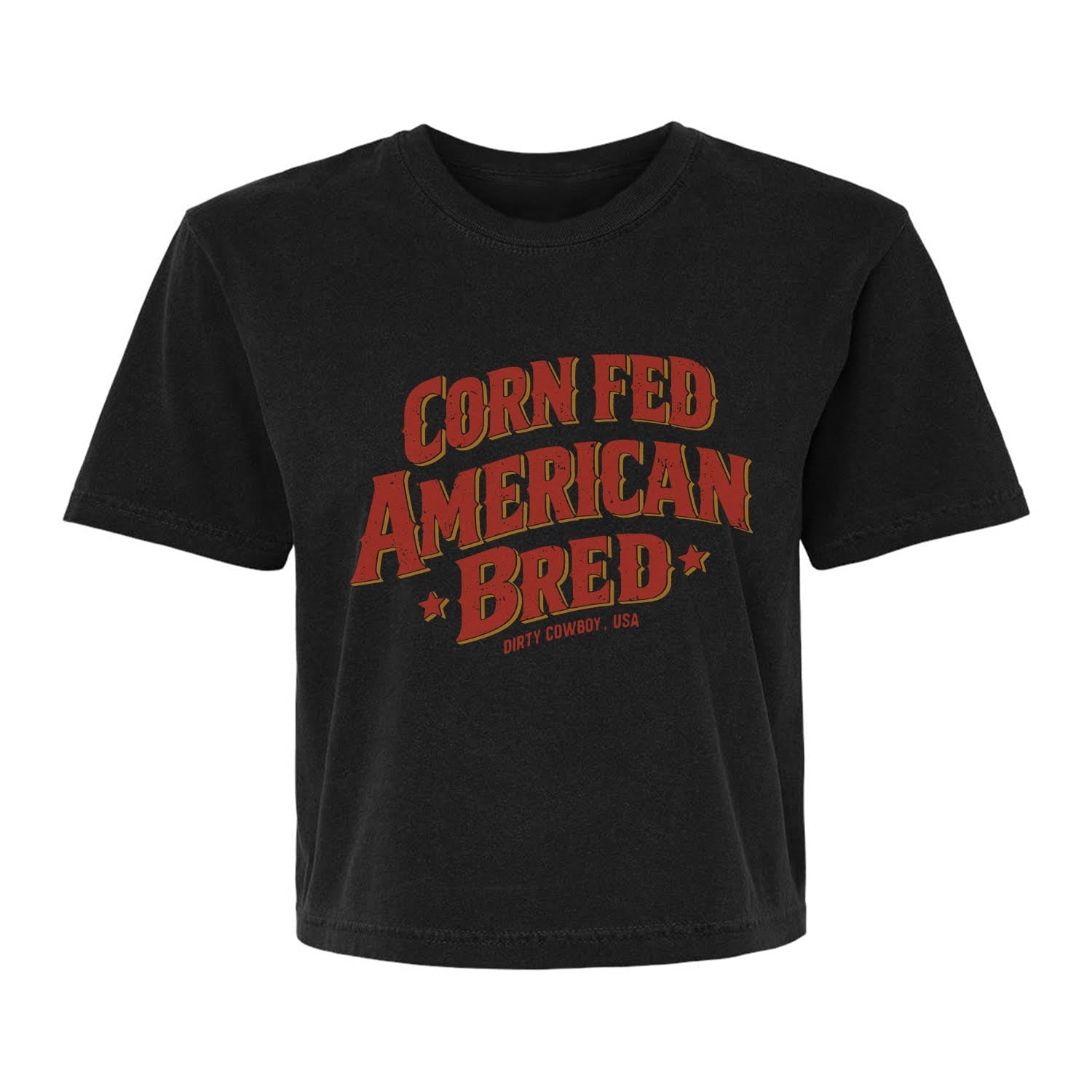 Corn Fed American Bred Women's Heavyweight Cropped T-Shirt